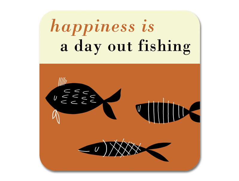 Happiness Fishing Coaster Orange