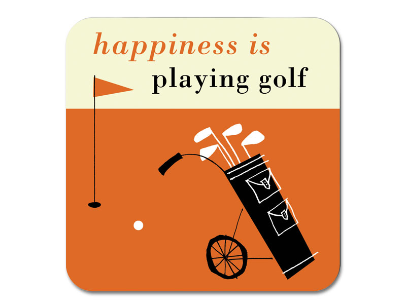 Happiness Golf Coaster Orange
