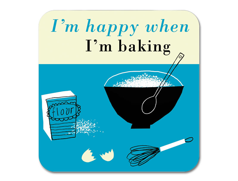 Happiness Baking Coaster Turquoise