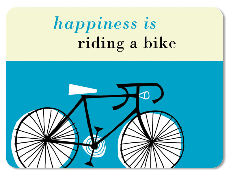 Happiness Bike Table Mat Turquoise