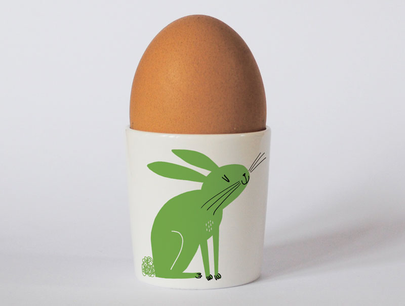 Happiness Rabbit Egg Cup Green