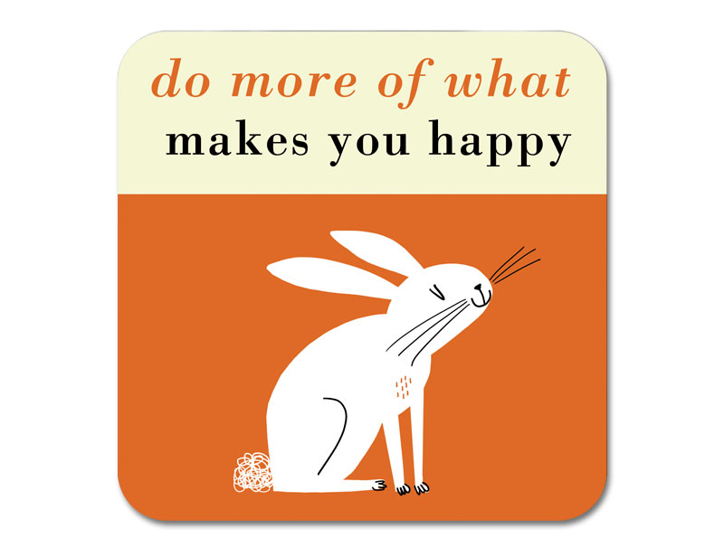 Happiness Rabbit Coaster Orange