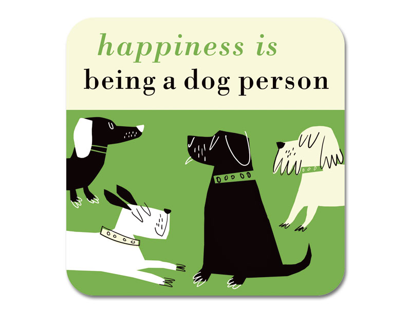 Happiness Dog Person Coaster Green