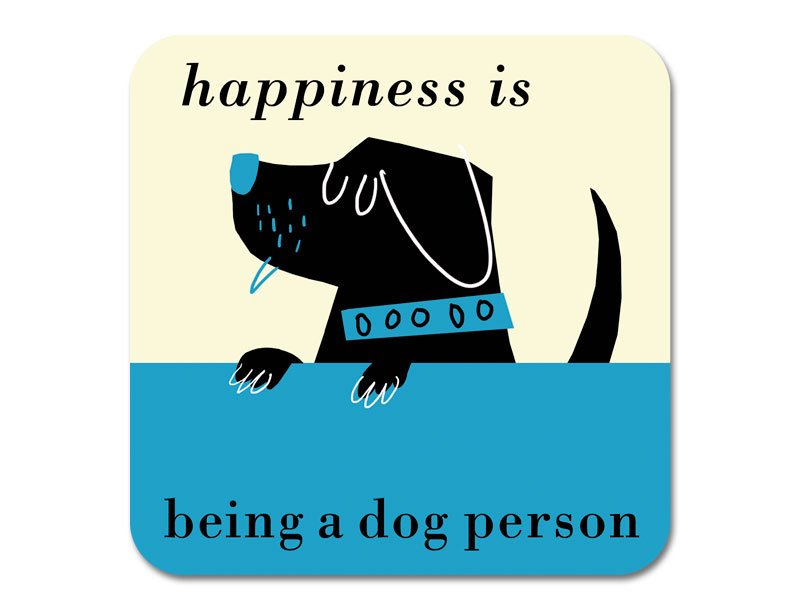 Happiness Peeping Dog Coaster Turquoise