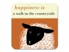 Happiness Sheep Coaster Orange