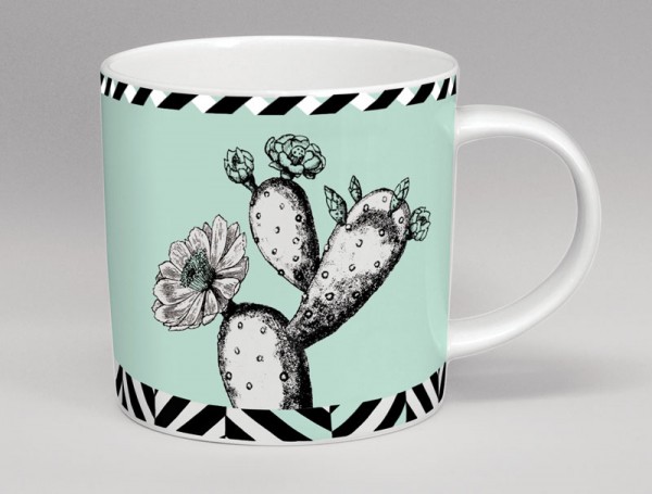 Hothouse Cactus Flower Mug Mint