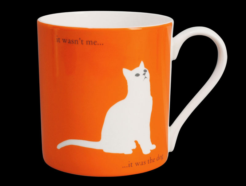 Silhouette Large Sitting Cat Orange
