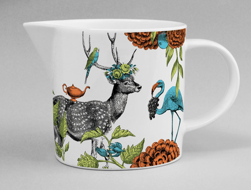 Menagerie Jug Deer White