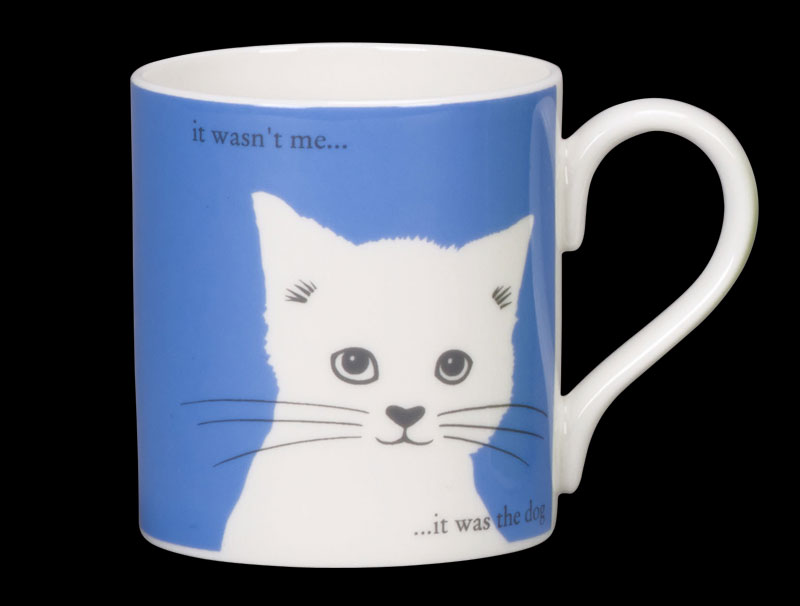Portrait Puss in Cornflower Blue