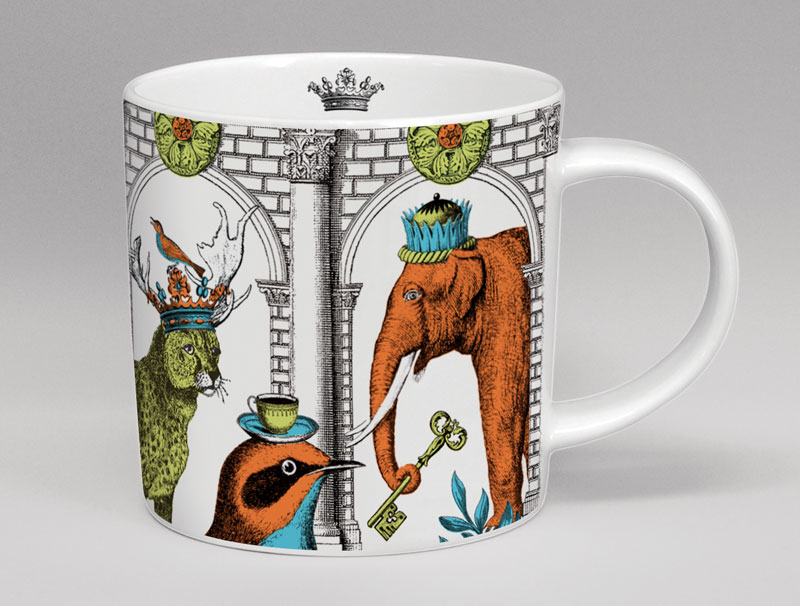 Menagerie Elephant Bone China Mug White