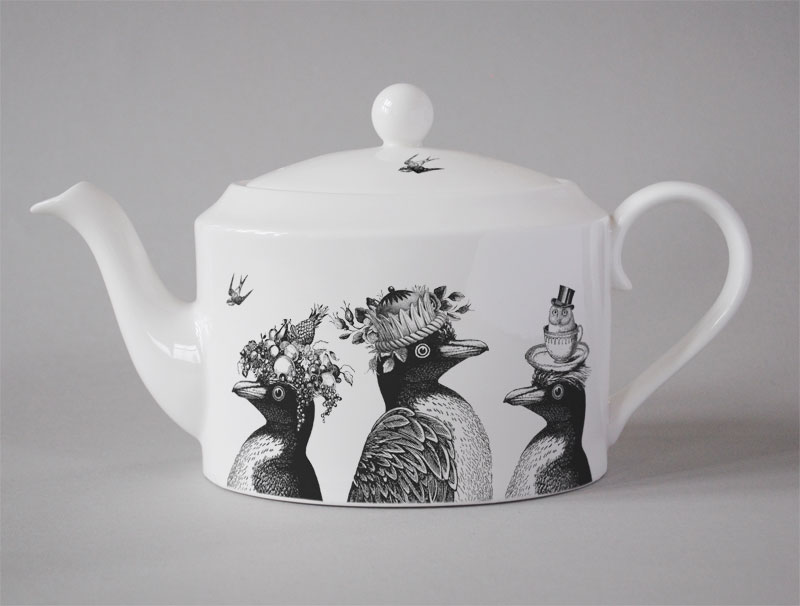 Sunday Best Teapot Penguins White