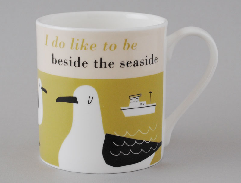 Happiness Seaside Bone China Mug Olive