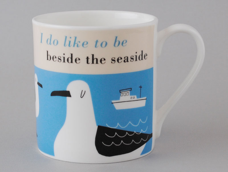 Happiness Seaside Bone China Mug Turquoise