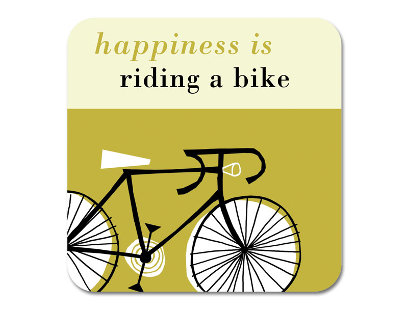 Happiness Bike Coaster Olive