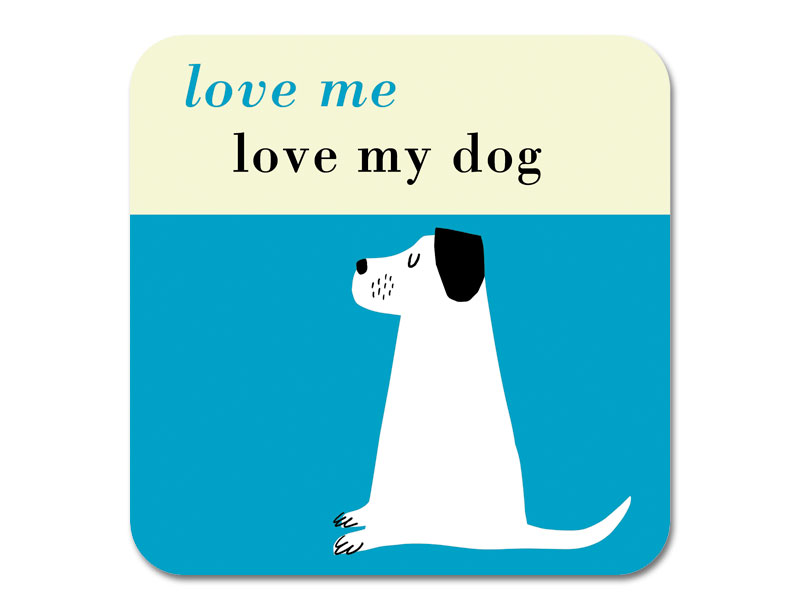 Happiness Dog Coaster Turquoise