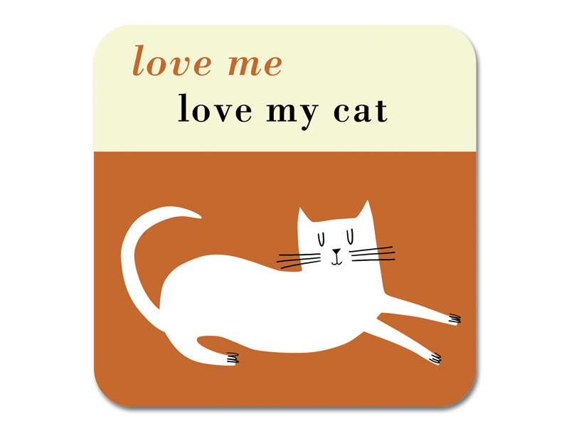 Happiness Cat Coaster Orange