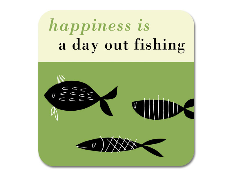 Happiness Fishing Coaster Green