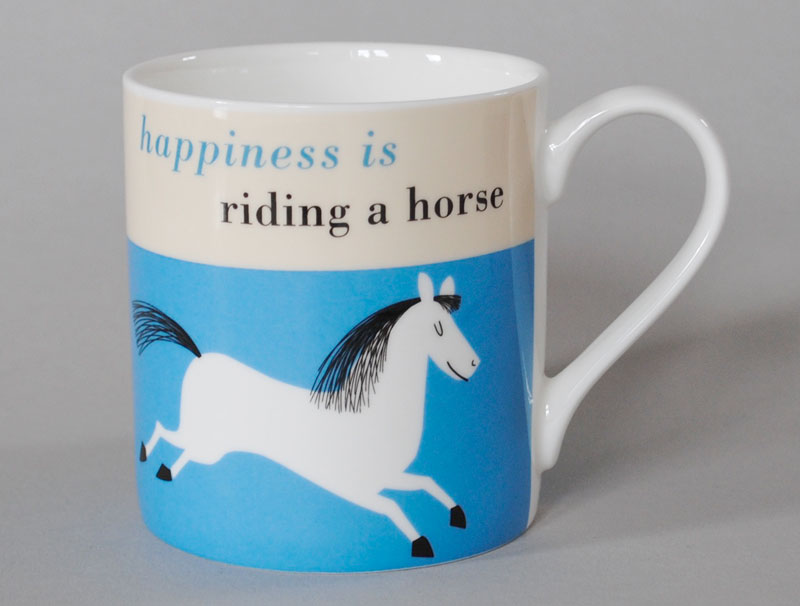 Happiness Horse Bone China Mug Turquoise