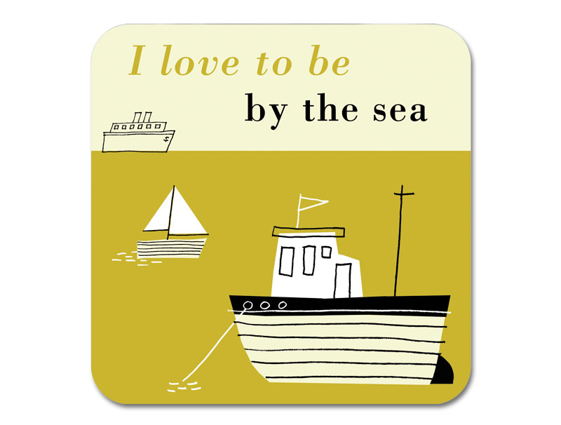 Happiness Boats Coaster Olive