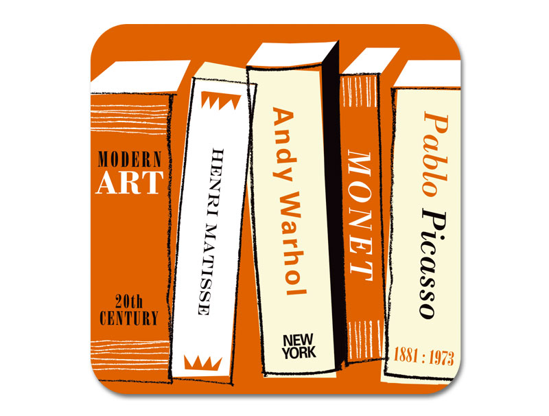 Gallery Fridge Magnet Art Books Orange