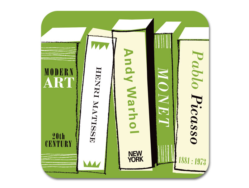 Gallery Fridge Magnet Art Books Green