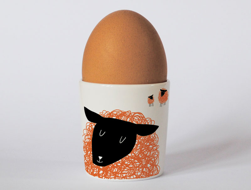 Happiness Sheep Egg Cup Orange