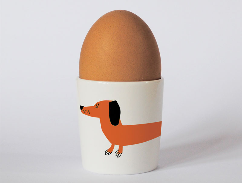 Happiness Sausage Dog Egg Cup Orange