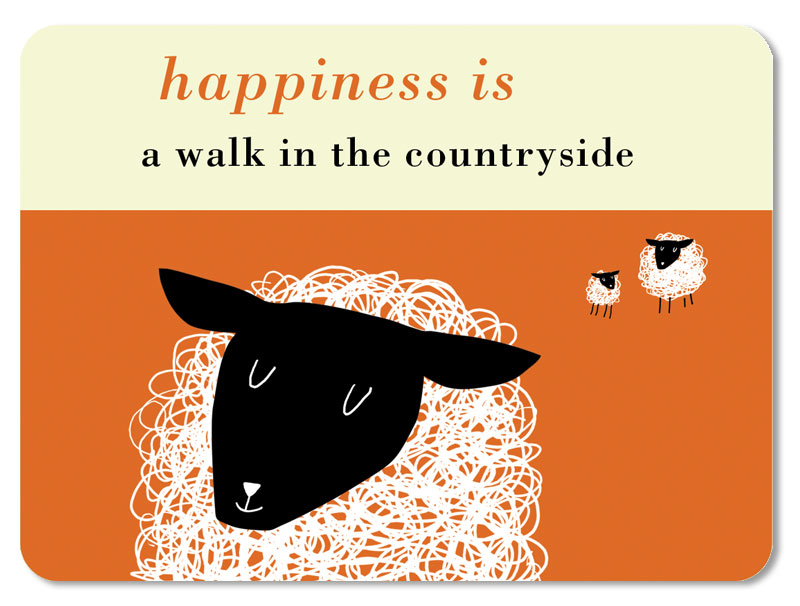 Happiness Sheep Table Mat Orange