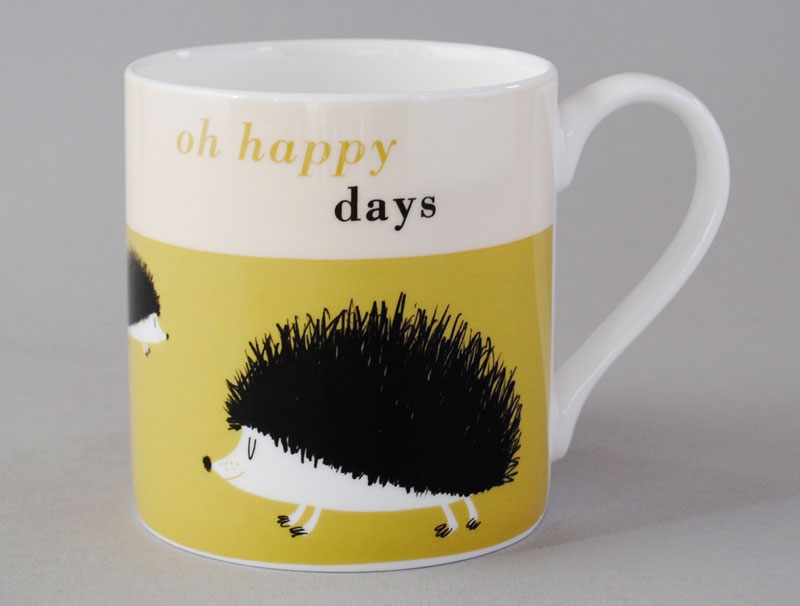 Happiness Hedgehog Mug Olive