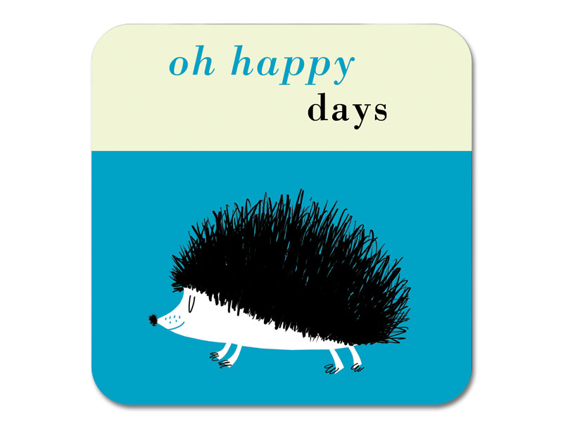 Happiness Hedgehog Coaster Turquoise