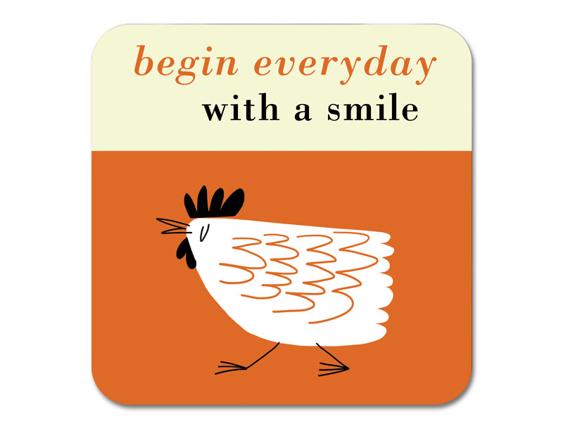 Happiness Chicken Coaster Orange