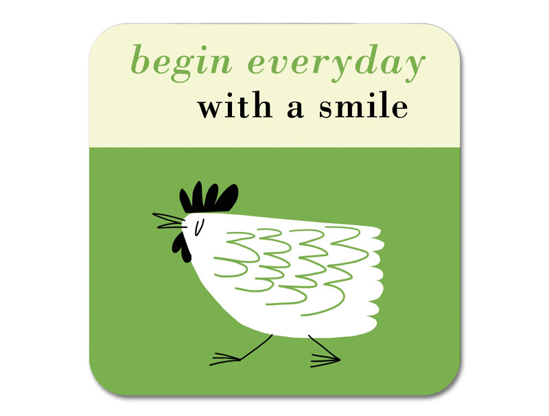 Happiness Chicken Coaster Green