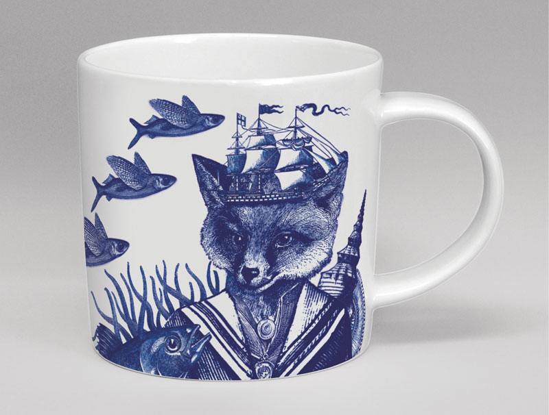 Cobaltic Sea - Sailor Fox Bone China Mug