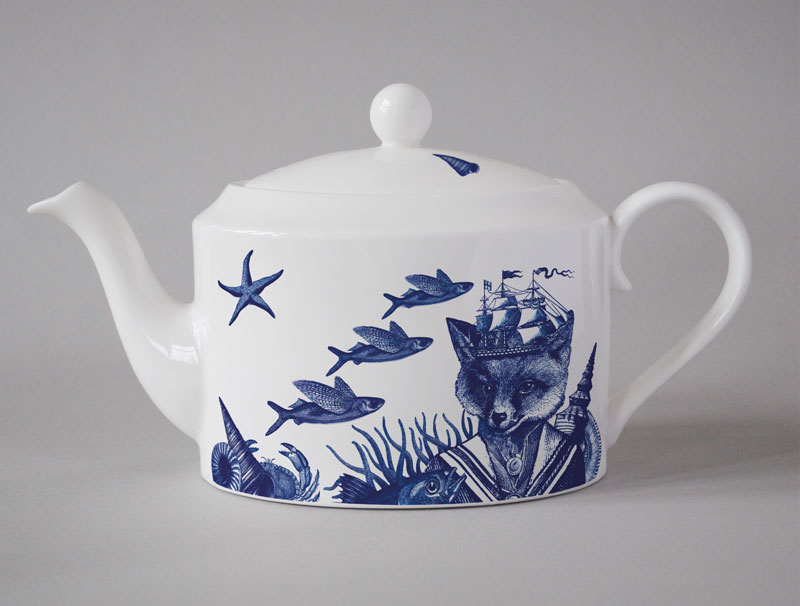 Cobaltic Sea Teapot - Sailor Fox