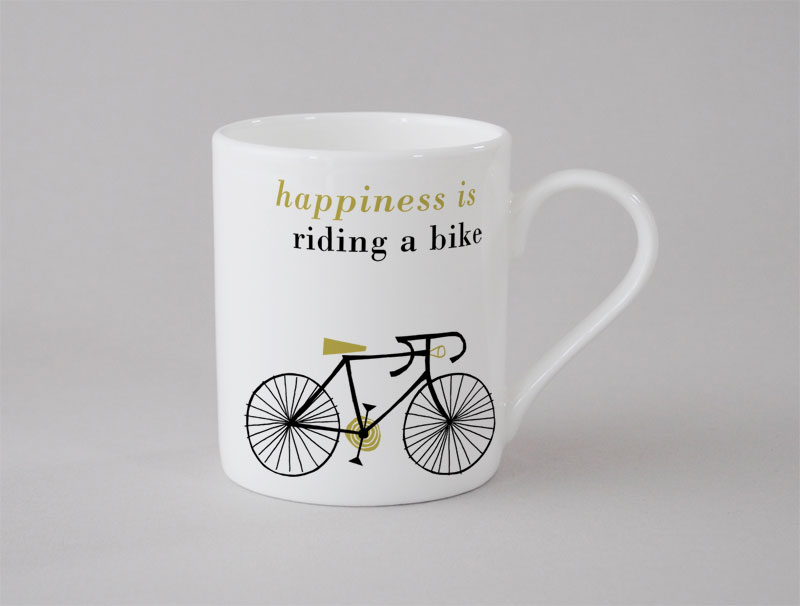 Happiness Bike Small Mug Olive
