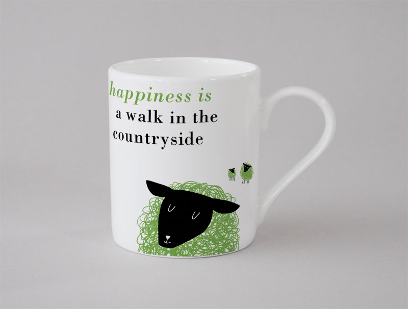 Happiness Sheep Small Mug Green