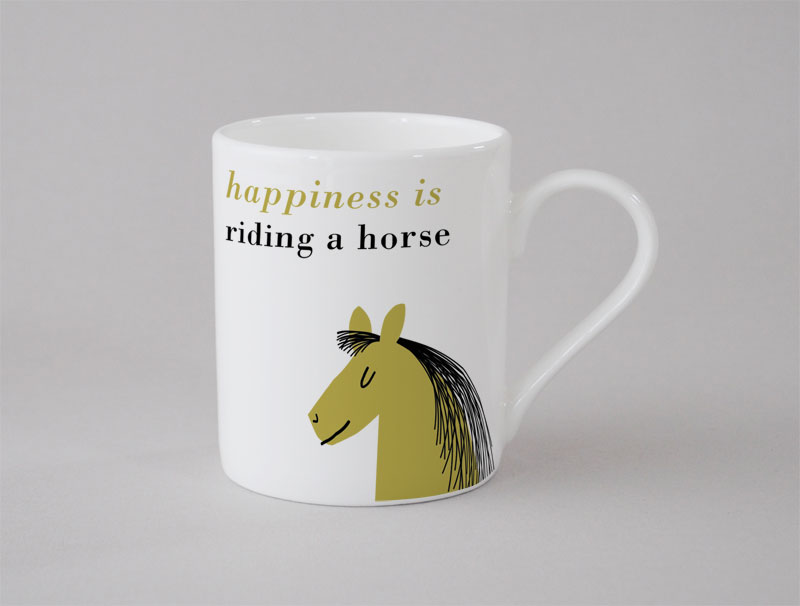 Happiness Horse Small Mug Olive