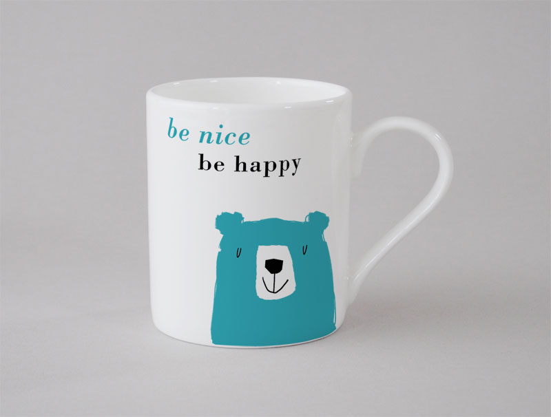 Happiness Bear Small Mug Turquoise