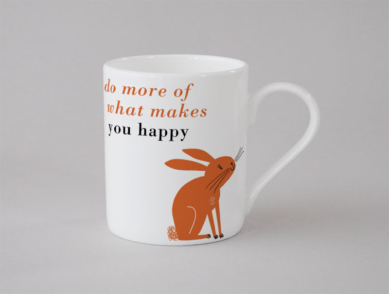 Happiness Rabbit Small Mug Orange