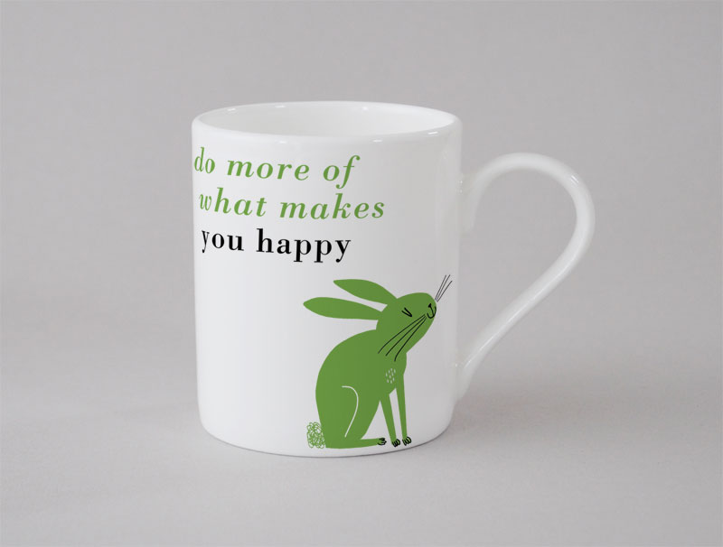 Happiness Rabbit Small Mug Green