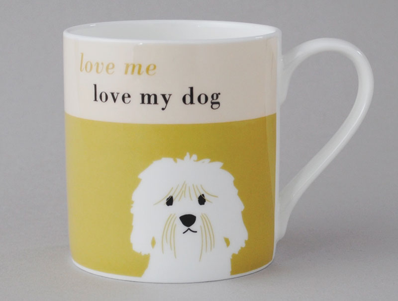 Happiness Cockapoo Cavapoo  Bone China Mug Olive