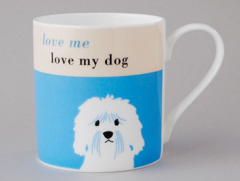 Happiness Cockapoo Cavapoo Bone China Mug Turquoise