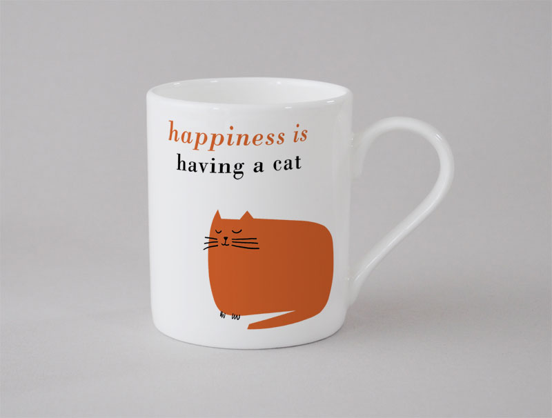 Happiness Catnap Small Mug Orange