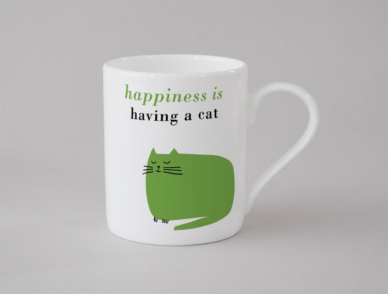 Happiness Catnap Small Mug Green