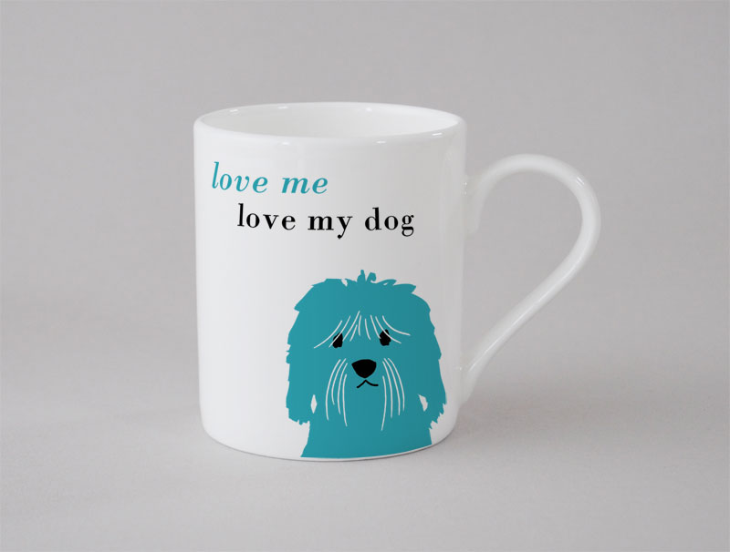 Happiness Cockapoo Cavapoo Small Mug Turquoise