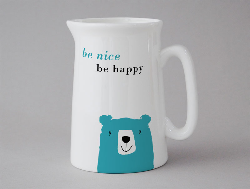 Happiness Medium Jug Bear Turquoise