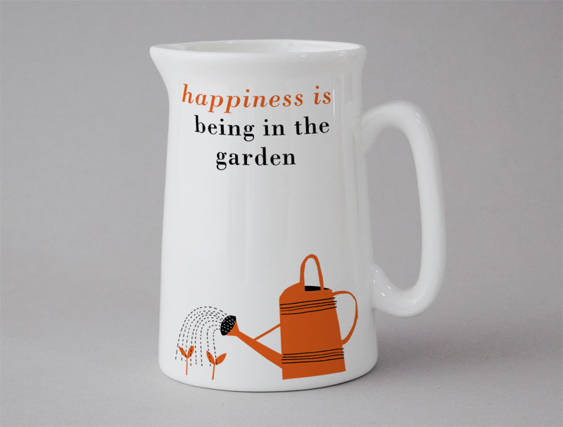 Happiness Medium Jug Gardening Orange