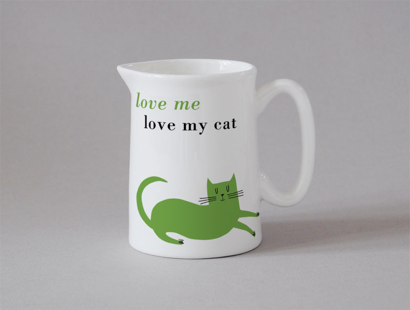 Happiness Small Jug Cat Green