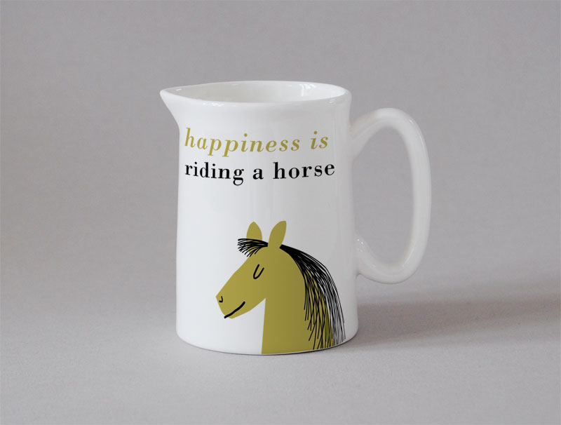 Happiness Small Jug Horse Olive
