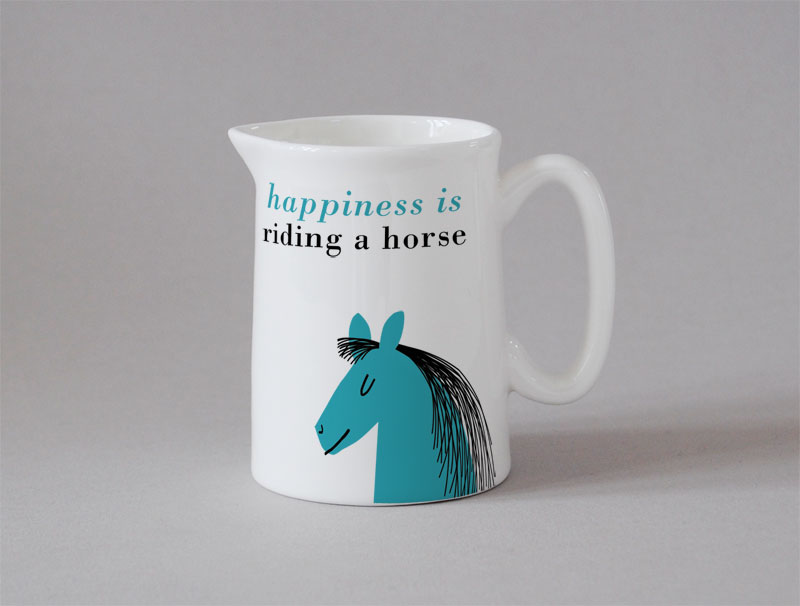Happiness Small Jug Horse Turquoise